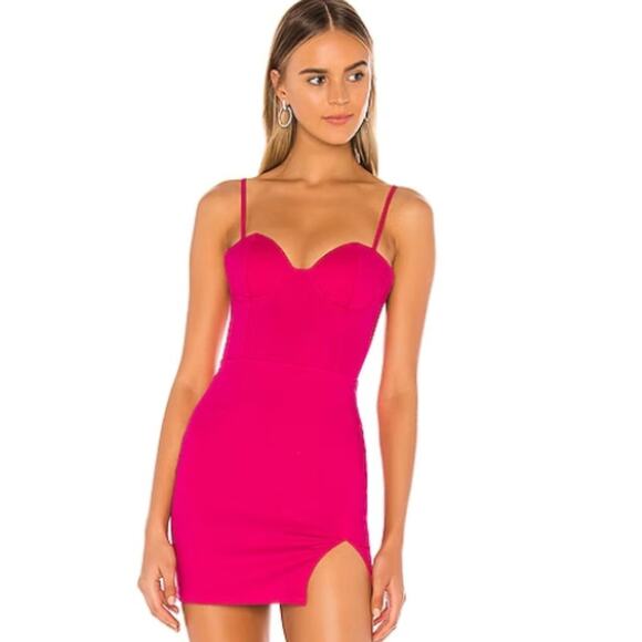 Superdown Oliviah Bustier Mini Dress in Barbie Pink NWT Size Medium - Picture 1 of 3